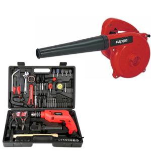 COMBO SOPLADORA ASPIRADORA DE MANO 2 EN 1 NHJ-190 + Kit de Herramientas con Taladro Nappo NHK-008